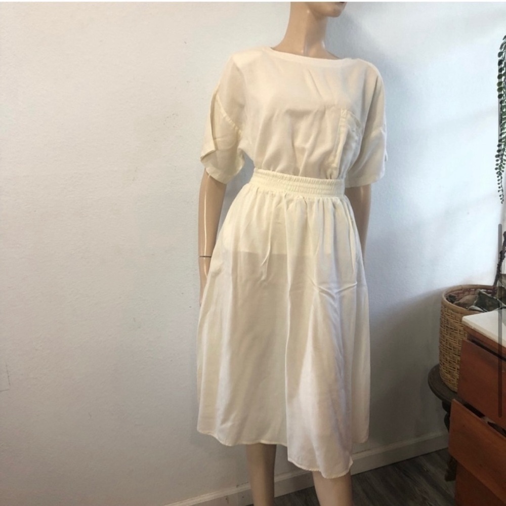 Vintage Cygnet Blouse & Maxi Skirt Beige